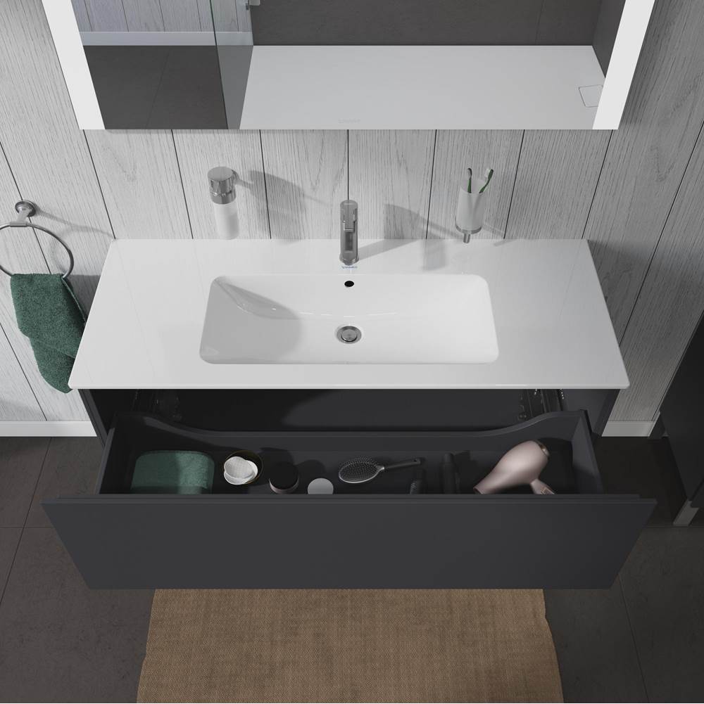 L-Cube One Drawer Wall-Mount Vanity Unit Concrete Gray