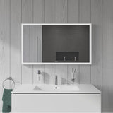 L-Cube Mirror with Lighting White Aluminum