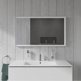L-Cube Mirror with Lighting White Aluminum