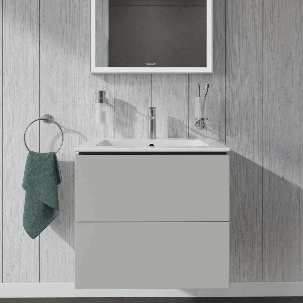 L-Cube Two Drawer Wall-Mount Vanity Unit Concrete Gray
