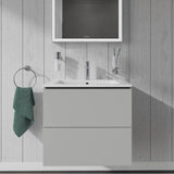 L-Cube Two Drawer Wall-Mount Vanity Unit Concrete Gray