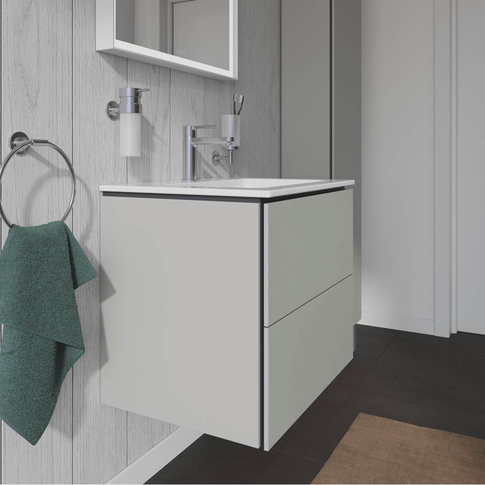 L-Cube Two Drawer Wall-Mount Vanity Unit Concrete Gray