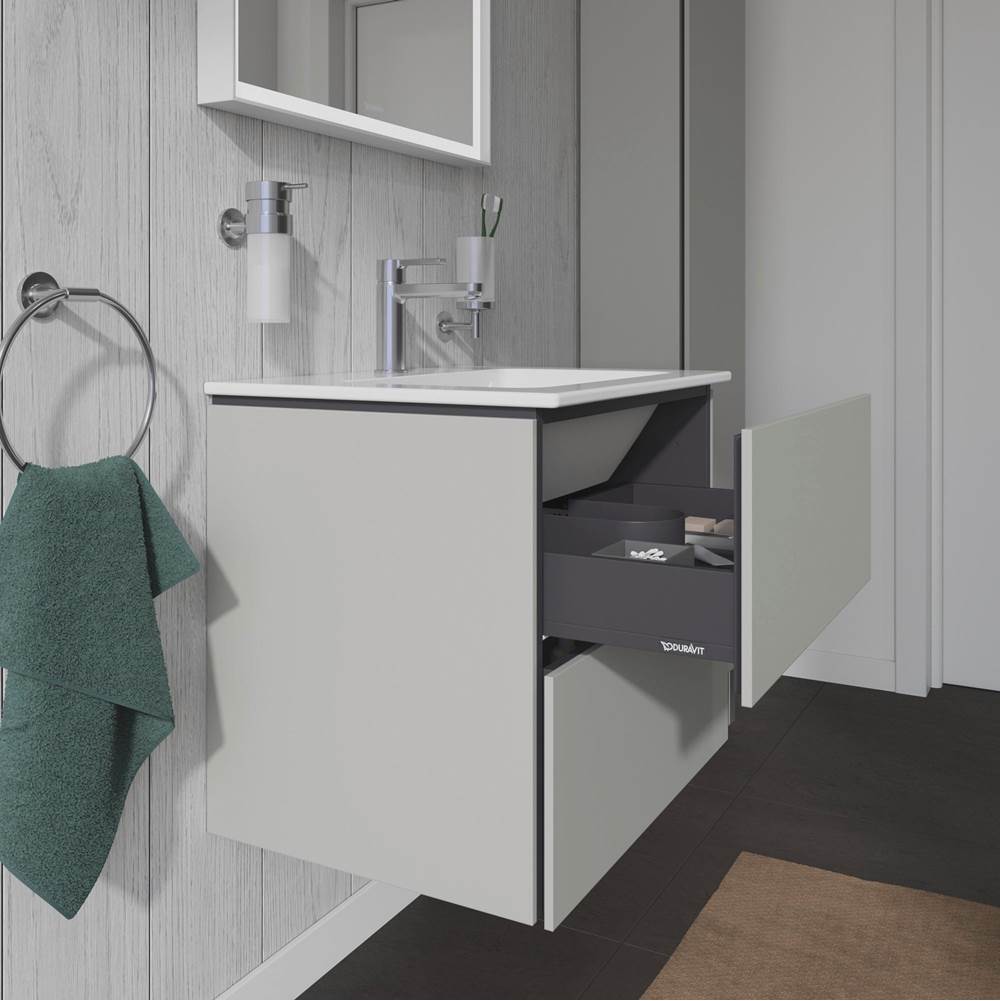 L-Cube Two Drawer Wall-Mount Vanity Unit Concrete Gray
