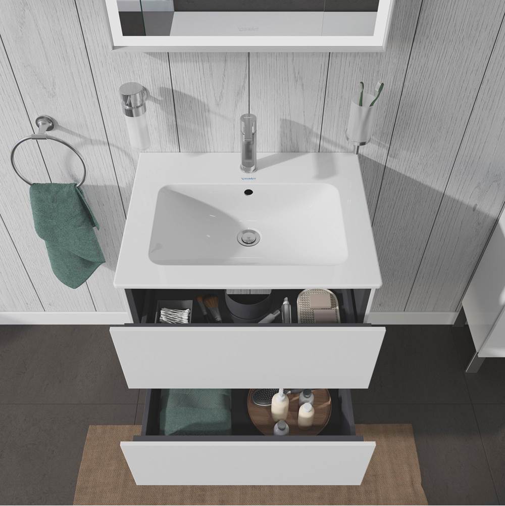 L-Cube Two Drawer Wall-Mount Vanity Unit Concrete Gray