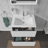 L-Cube Two Drawer Wall-Mount Vanity Unit Concrete Gray