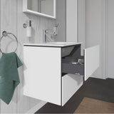L-Cube Two Drawer Wall-Mount Vanity Unit Concrete Gray