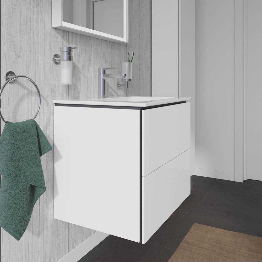 L-Cube Two Drawer Wall-Mount Vanity Unit Concrete Gray