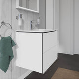 L-Cube Two Drawer Wall-Mount Vanity Unit Concrete Gray