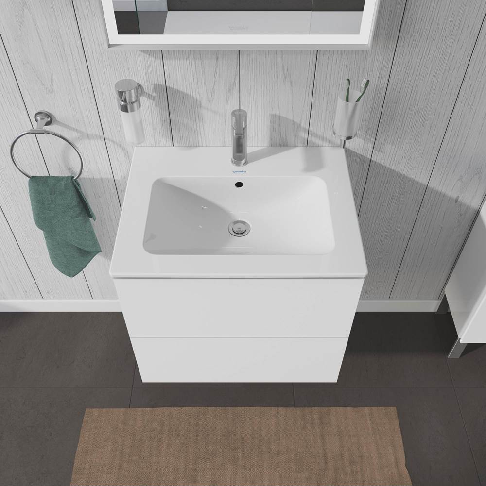 L-Cube Two Drawer Wall-Mount Vanity Unit Concrete Gray