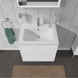 L-Cube Two Drawer Wall-Mount Vanity Unit Concrete Gray