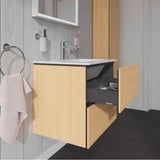 L-Cube Two Drawer Wall-Mount Vanity Unit Concrete Gray