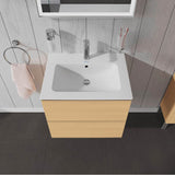 L-Cube Two Drawer Wall-Mount Vanity Unit Concrete Gray