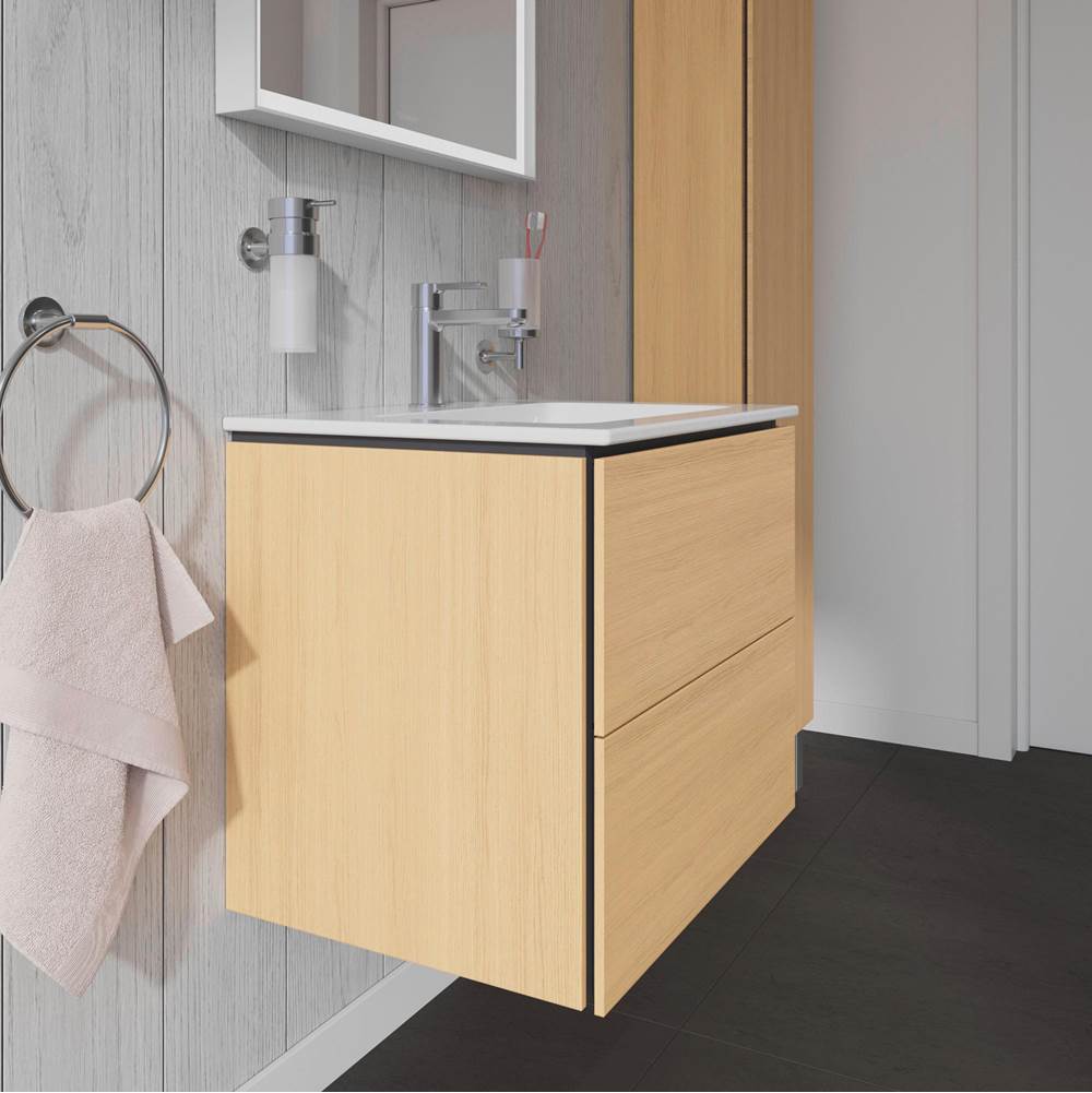 L-Cube Two Drawer Wall-Mount Vanity Unit Concrete Gray