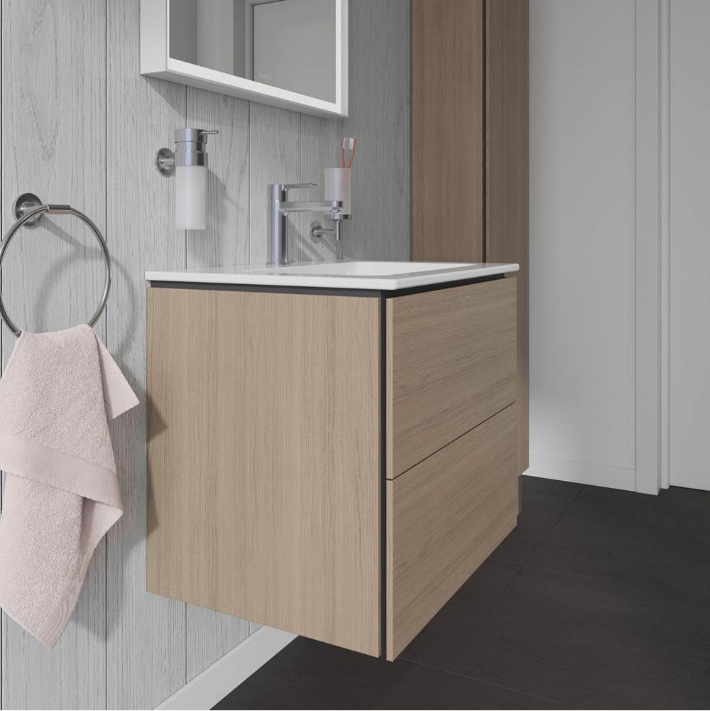 L-Cube Two Drawer Wall-Mount Vanity Unit Concrete Gray