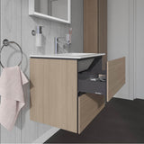L-Cube Two Drawer Wall-Mount Vanity Unit Concrete Gray