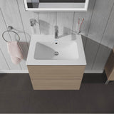 L-Cube Two Drawer Wall-Mount Vanity Unit Concrete Gray