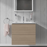 L-Cube Two Drawer Wall-Mount Vanity Unit Concrete Gray