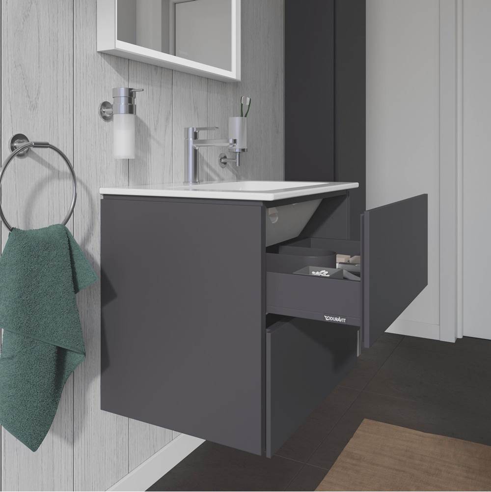 L-Cube Two Drawer Wall-Mount Vanity Unit Concrete Gray