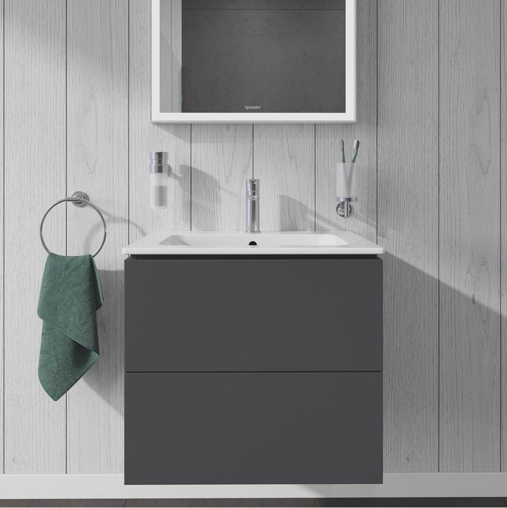 L-Cube Two Drawer Wall-Mount Vanity Unit Concrete Gray