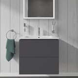 L-Cube Two Drawer Wall-Mount Vanity Unit Concrete Gray
