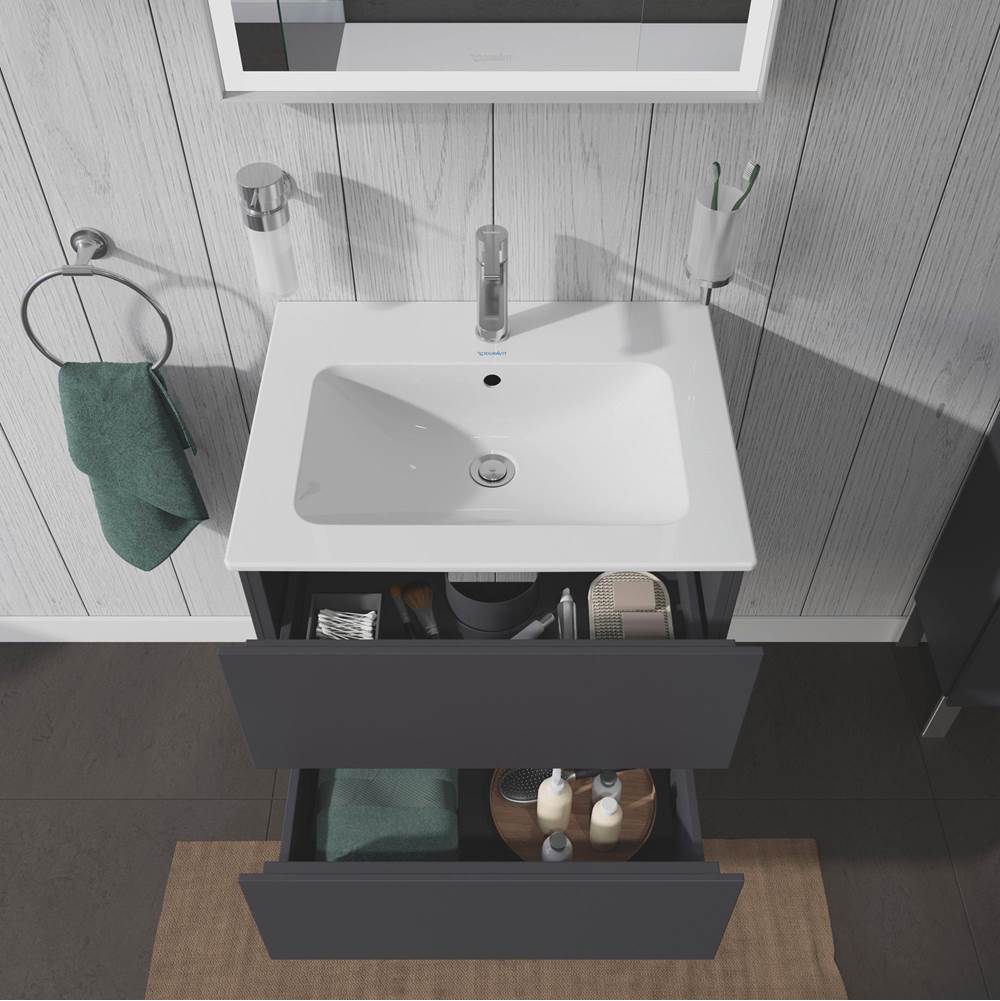 L-Cube Two Drawer Wall-Mount Vanity Unit Concrete Gray
