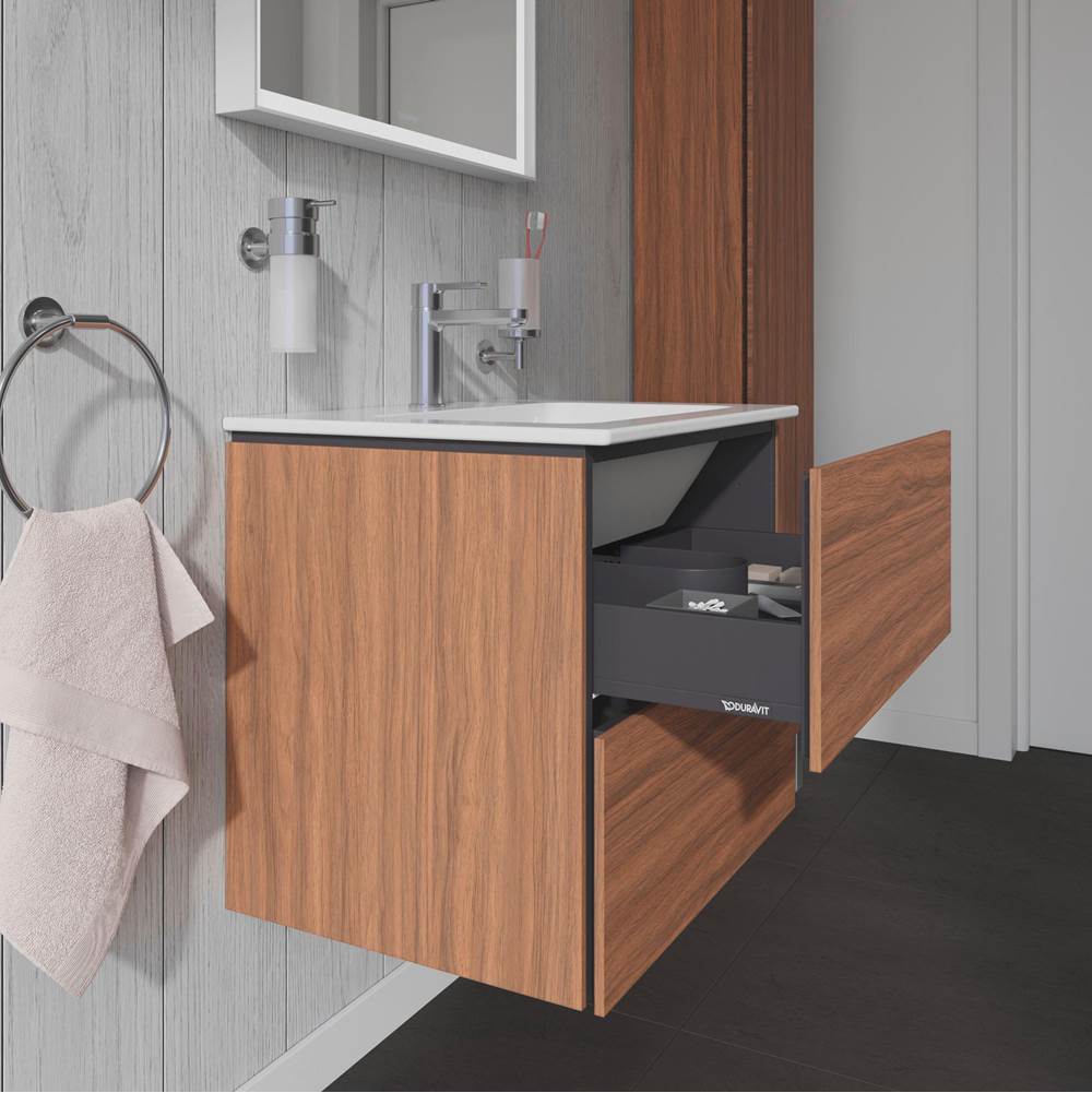 L-Cube Two Drawer Wall-Mount Vanity Unit Concrete Gray
