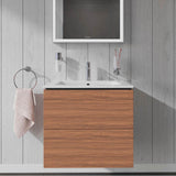 L-Cube Two Drawer Wall-Mount Vanity Unit Concrete Gray