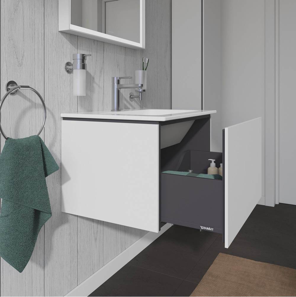 L-Cube One Drawer Wall-Mount Vanity Unit Concrete Gray
