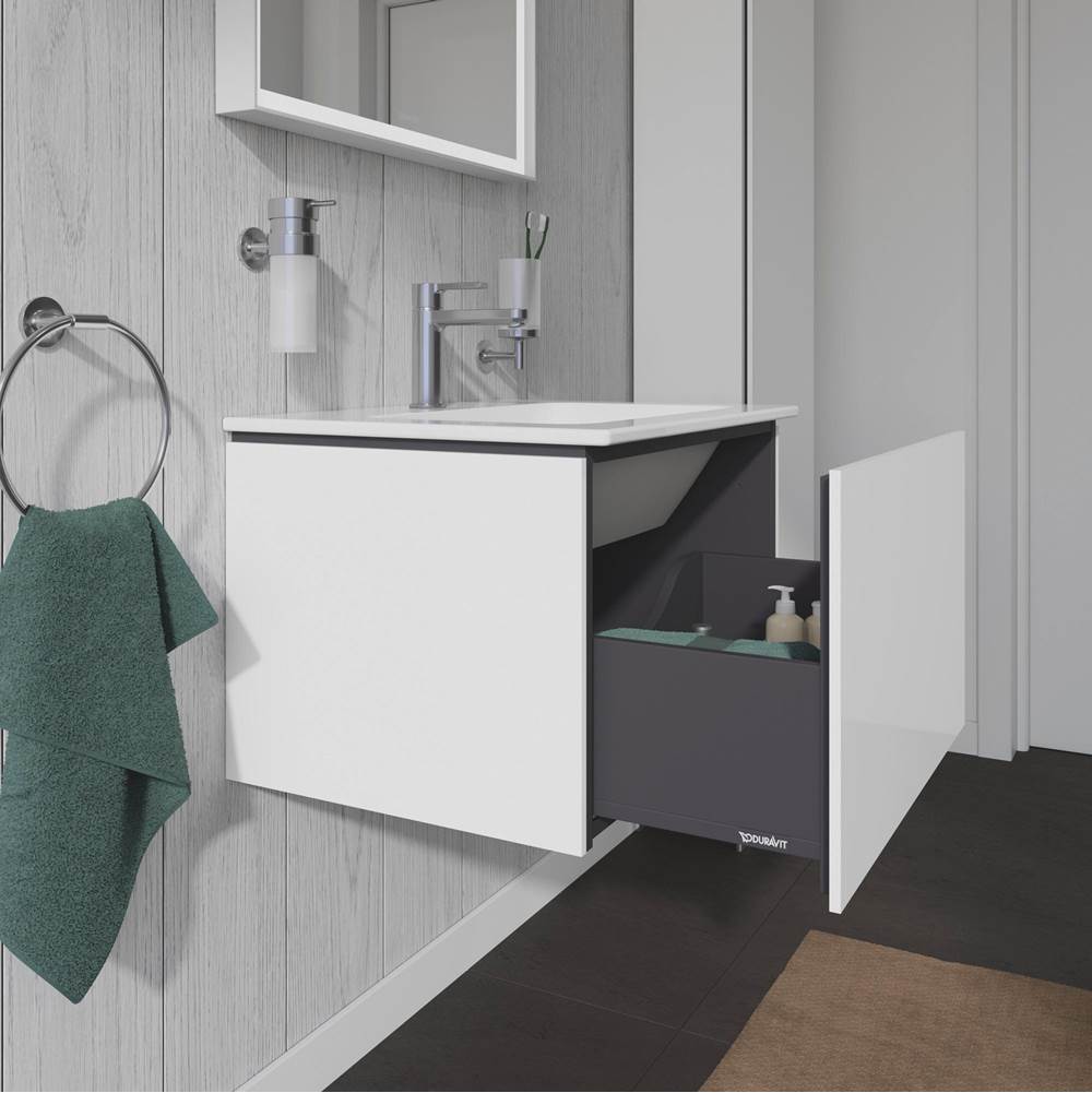 L-Cube One Drawer Wall-Mount Vanity Unit Concrete Gray