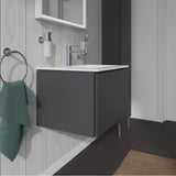 L-Cube One Drawer Wall-Mount Vanity Unit Concrete Gray