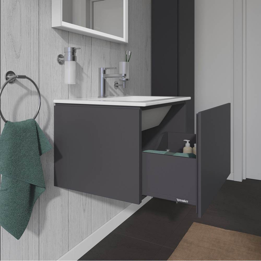 L-Cube One Drawer Wall-Mount Vanity Unit Concrete Gray