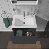 L-Cube One Drawer Wall-Mount Vanity Unit Concrete Gray