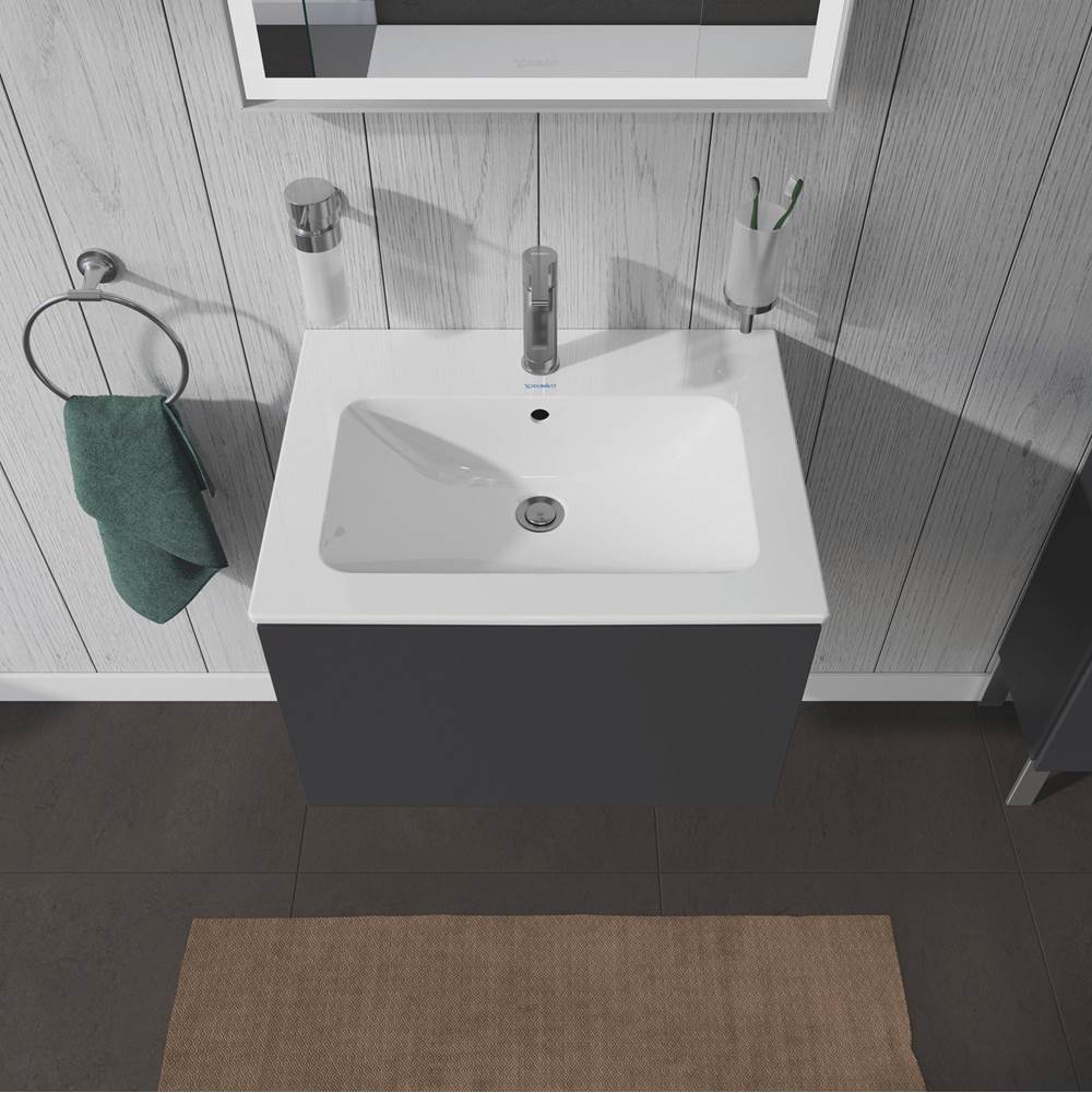L-Cube One Drawer Wall-Mount Vanity Unit Concrete Gray