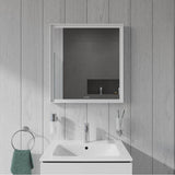 L-Cube Mirror with Lighting White Aluminum