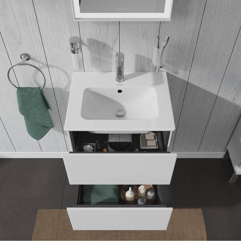 L-Cube Two Drawer Wall-Mount Vanity Unit Concrete Gray