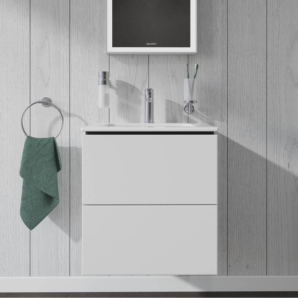 L-Cube Two Drawer Wall-Mount Vanity Unit Concrete Gray