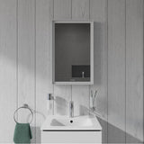 L-Cube Mirror with Lighting White Aluminum
