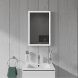 L-Cube Mirror with Lighting White Aluminum