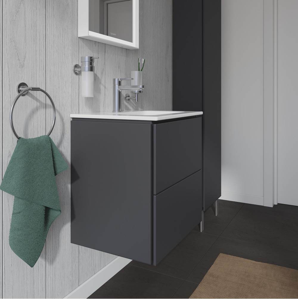 L-Cube Two Drawer Wall-Mount Vanity Unit Concrete Gray
