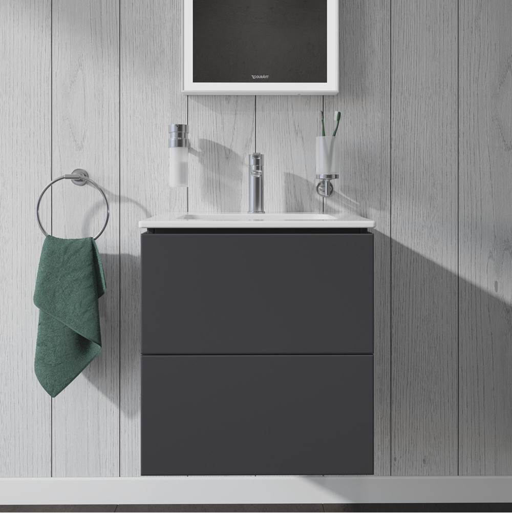 L-Cube Two Drawer Wall-Mount Vanity Unit Concrete Gray