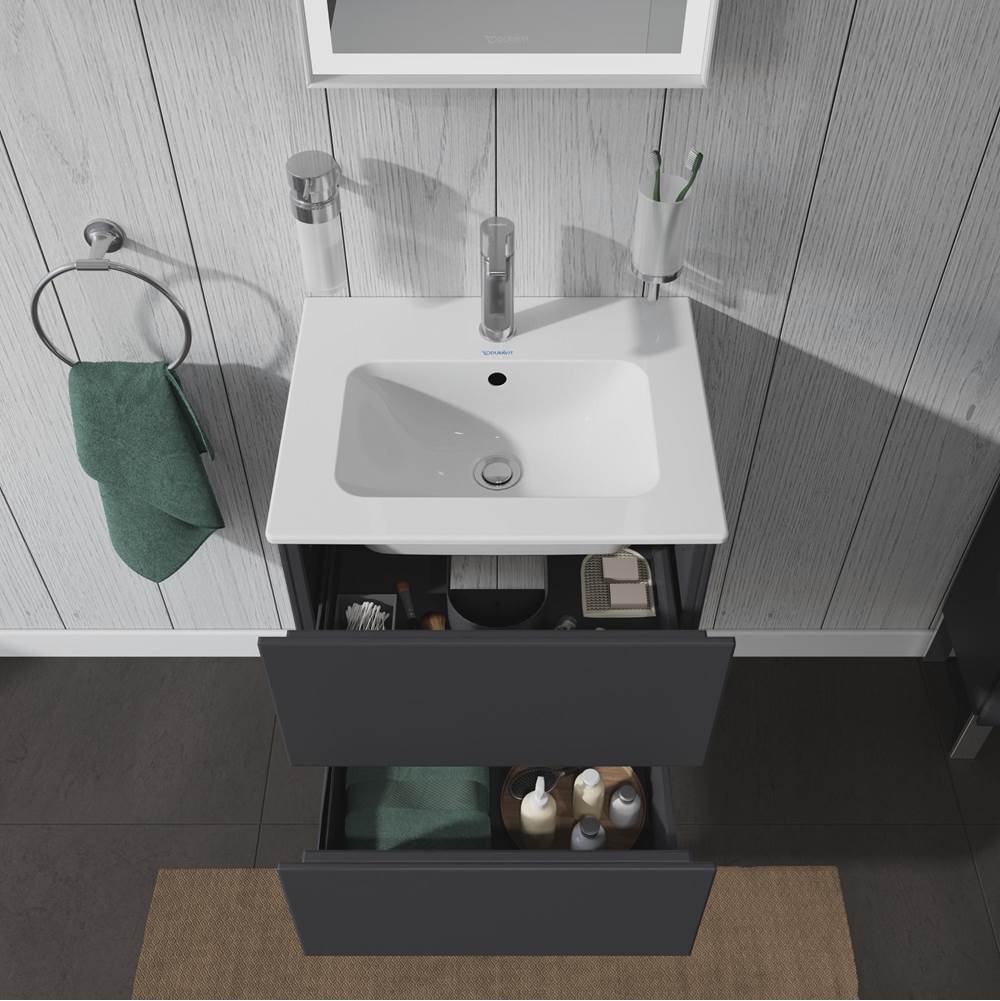 L-Cube Two Drawer Wall-Mount Vanity Unit Concrete Gray