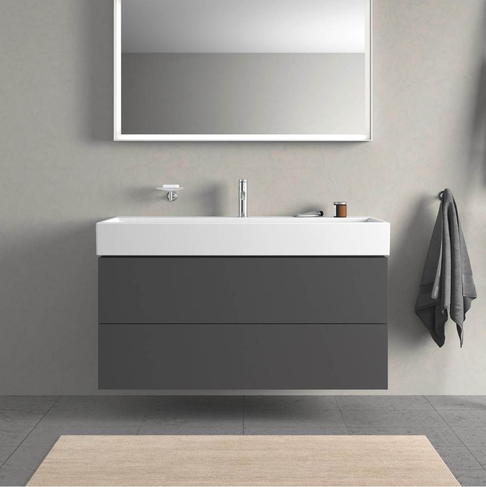 L-Cube Two Drawer Wall-Mount Vanity Unit Concrete Gray