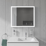 L-Cube Mirror with Lighting White Aluminum