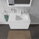 L-Cube Two Drawer Wall-Mount Vanity Unit Concrete Gray