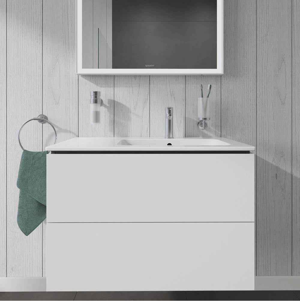 L-Cube Two Drawer Wall-Mount Vanity Unit Concrete Gray