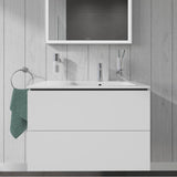 L-Cube Two Drawer Wall-Mount Vanity Unit Concrete Gray
