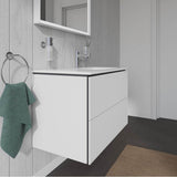 L-Cube Two Drawer Wall-Mount Vanity Unit Concrete Gray