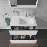 L-Cube Two Drawer Wall-Mount Vanity Unit Concrete Gray
