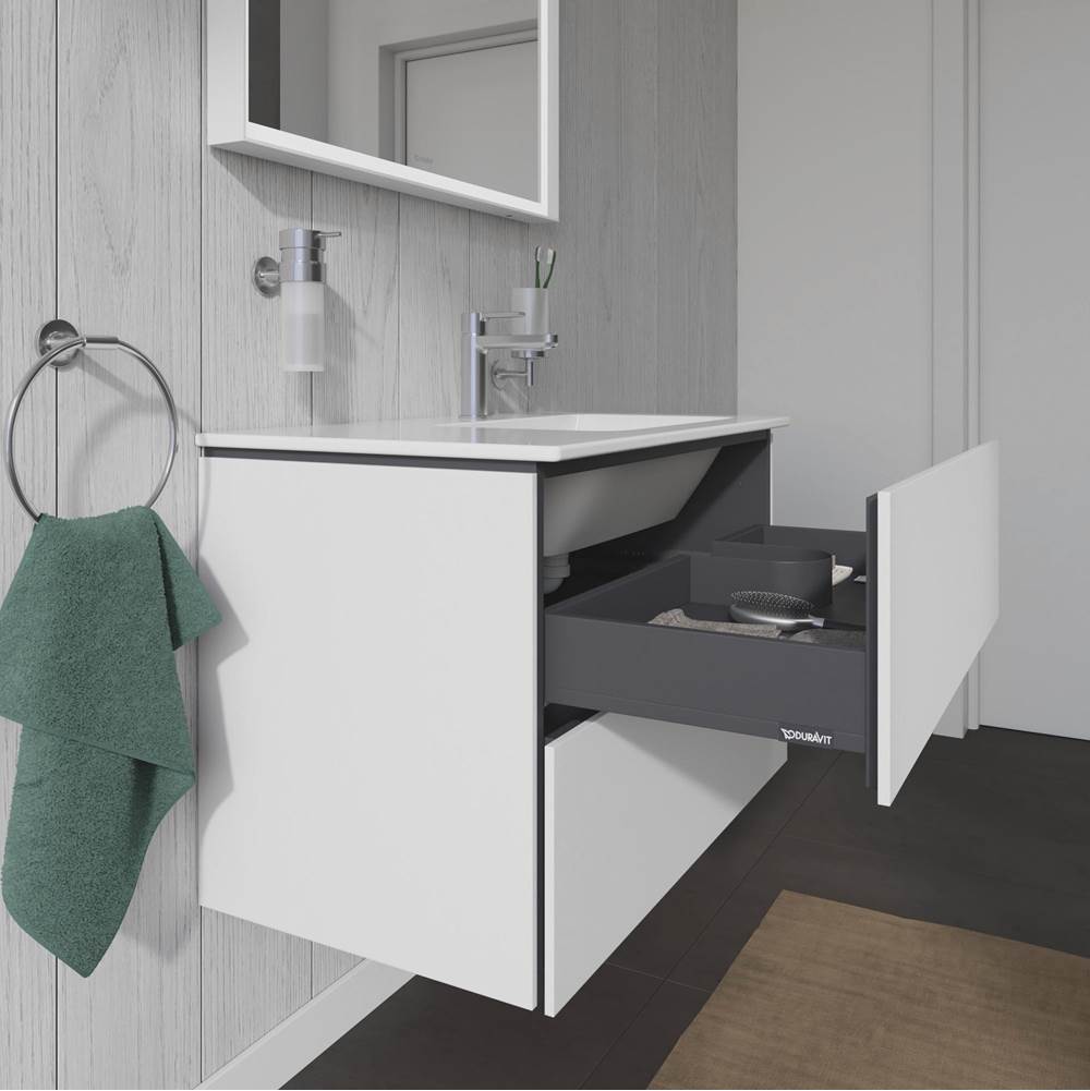 L-Cube Two Drawer Wall-Mount Vanity Unit Concrete Gray