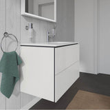 L-Cube Two Drawer Wall-Mount Vanity Unit Concrete Gray